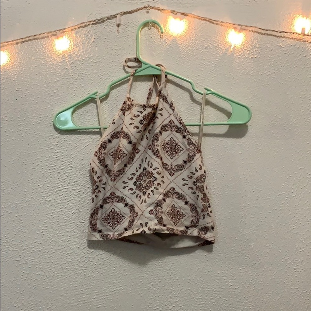 Bandana print halter top